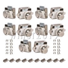 10x Push Button Latch Zinc Alloy for Drawers Wooden Doors Cabinets RVs