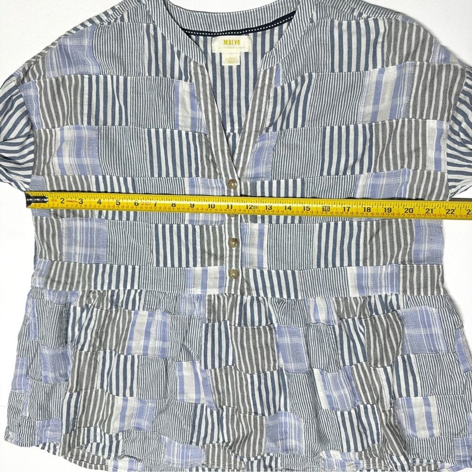 Maeve Oversized Patchwork Button Swing Top Cotton… - image 13