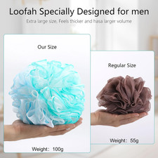 XXL Large Loofah Bath Sponge 100G/Pc, 6Pcs Exfoliating Mesh Pouf Bath Scrunch...