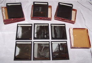 24 Antique Magic Lantern Glass Slides Building the Panama Canal/B&W Zone Photos