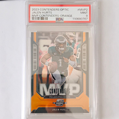 Panini 2023 Contenders Optic Jalen Hurts MVP Contenders #MVP-2 Orange /50 PSA 9