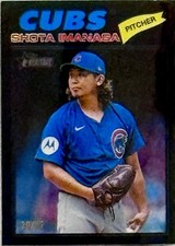 2026 Topps Heritage Black Chrome #202 Shota Imanaga /77 Cubs