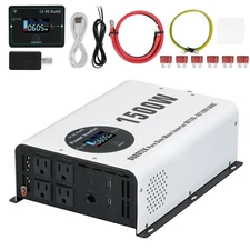 1500W Pure Sine Wave Power Inverter with Peak 3000W,12V to 120V AC Converter,...