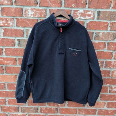 Paul & Shark Yachting Fleece Pullover Mens 2XL Navy Blue Quarter Zip Italy