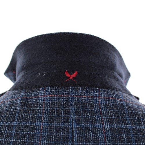 Cardinal of Canada NWT Wool Blend Sport Coat Size 42S US In Blue w/ Coral Plaid - Picture 6 of 12