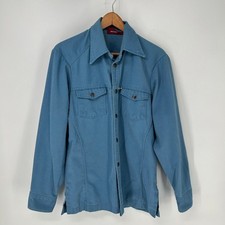 Vintage Dickies Shirt Mens 40 Long Blue Outdoor Work Shirt Pockets Long Sleeve