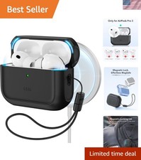 Brand New Black AirPods Pro 3 Case with MagSafe, Drop Protection, and Lanyard