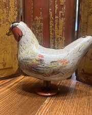 Wyandotte Toy Egg Laying Tin Chicken Hen  7 “ Tall X 8