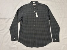 J.crew men's Secret Wash cotton poplin shirt, Blue white plaid, Classic Medium