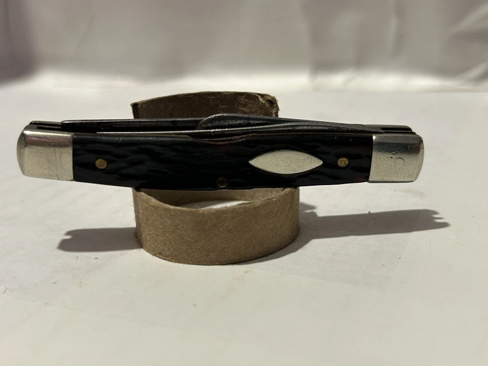 Navaja de Bolsillo Vintage NOS 1977 Western USA Modelo 445 Bonita Navaja Afilada Foto 2 de 4