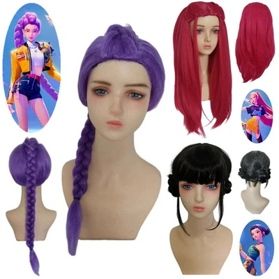 DS1 Halloween Party Cosplay Hair Wig Kids Girls Kpops Demon Hunters Rumi Zoey Mira
