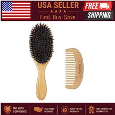 100 Boar Bristle Hair Brush Set Medium . Soft Natural Bristles for Thin and Fi