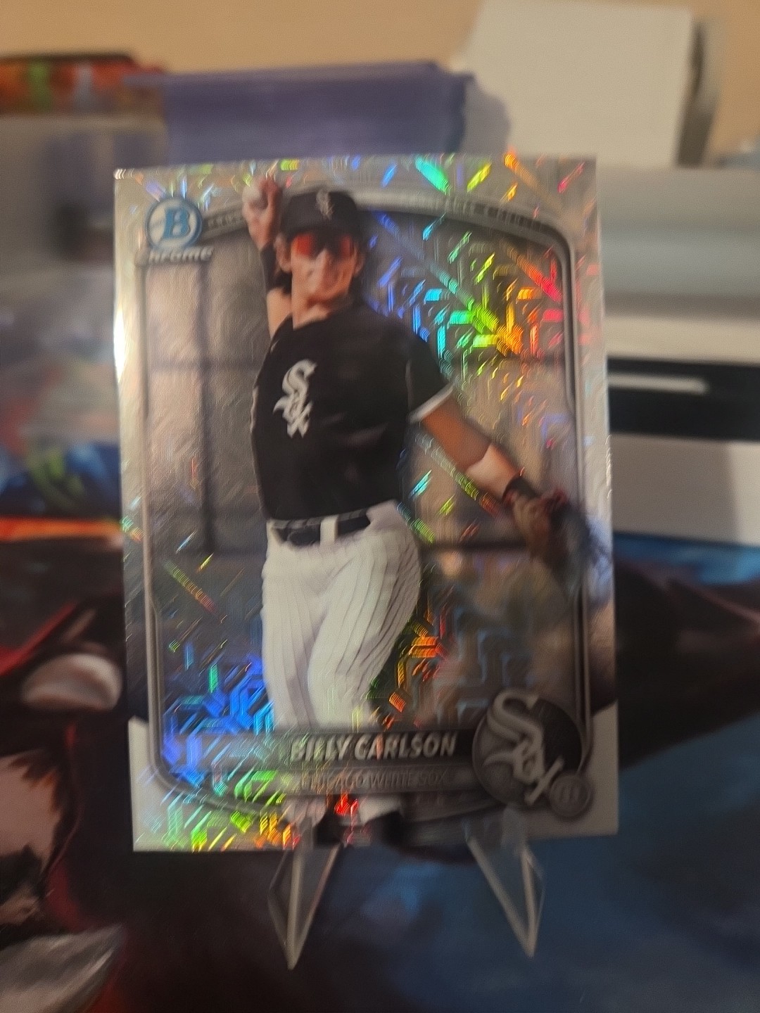 2025 Bowman Chrome Billy Carlson SSP Photo Variation White Sox Draft #BDC-10