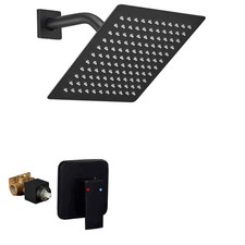 Black Shower Faucet Single Function Shower Trim Kit with Rough-in Valve Showe...