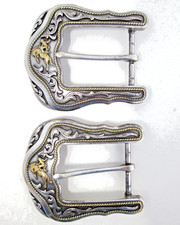 Western Belt Buckles Rhinestone Cowgirl Heel Bar Horseshoe Large Fancy B