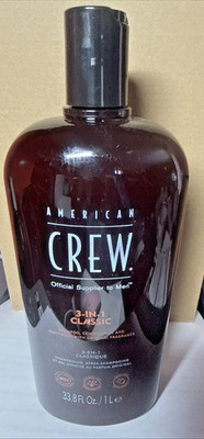 American Crew 3-In-1 Shampoo, Conditioner & Body Wash for Men 33.8 fl.oz / 1L