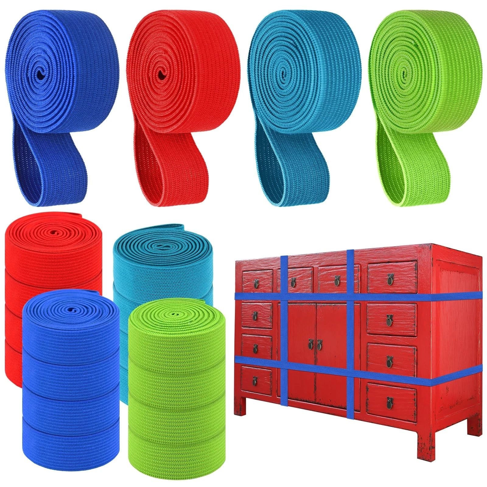 16Pc 4 Size Extra Large Moving Rubber Bands 42" 36" 30" 26" for Furniture Moving
