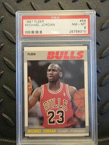 Fleer 1987-88 Michael Jordan #59 Base Set Chicago Bulls PSA 8