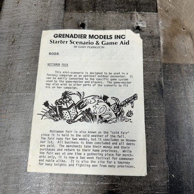 Vintage Grenadier  Models Inc Starter Scenario & Game Aid 6005 Nottamun Fair