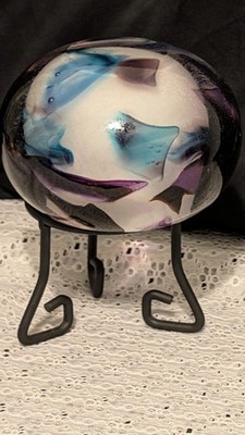 AMAZINGLY COOL-ROBERT EICKHOLT'S BEAUTY DICHROIC GEM.  3.4'' X 4.5. COOL & SIGN