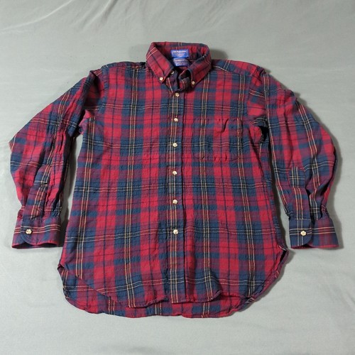 Pendleton Sir Pendleton Medium Button Up Virgin Wool Red Plaid
