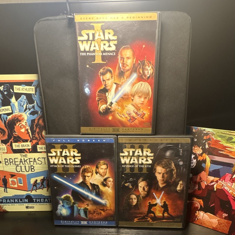 Star Wars Episodes I II III DVD Lot Phantom Menace Clones Sith 3 Movie Set