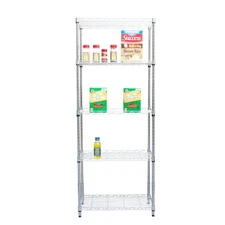 MIND READER METAL ALL PURPOSE HEAVY DUTY SHELVING UNIT METRORACK4T-SILVER