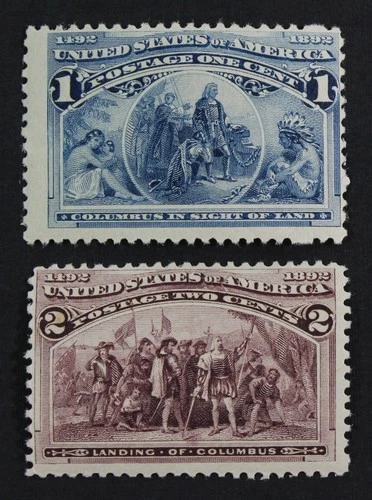 CKStamps: US Stamps Collection Scott#230 231 1c 2c Columbian Mint NH OG