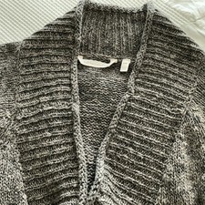 Soft Surroundings Cape Shawl Sweater Sz S M Oversized Brown Knit Boho Peasant