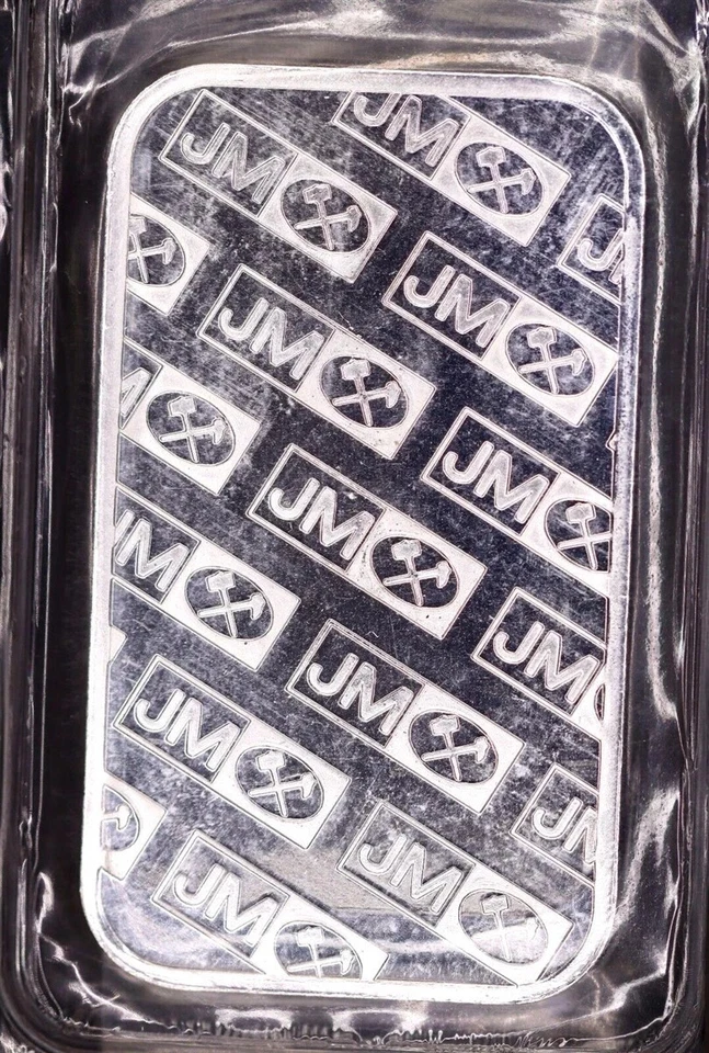 Johnson Matthey Assayers & Refiners 1 oz barra de plata fina .999 lingotes sellados Foto 2 de 4