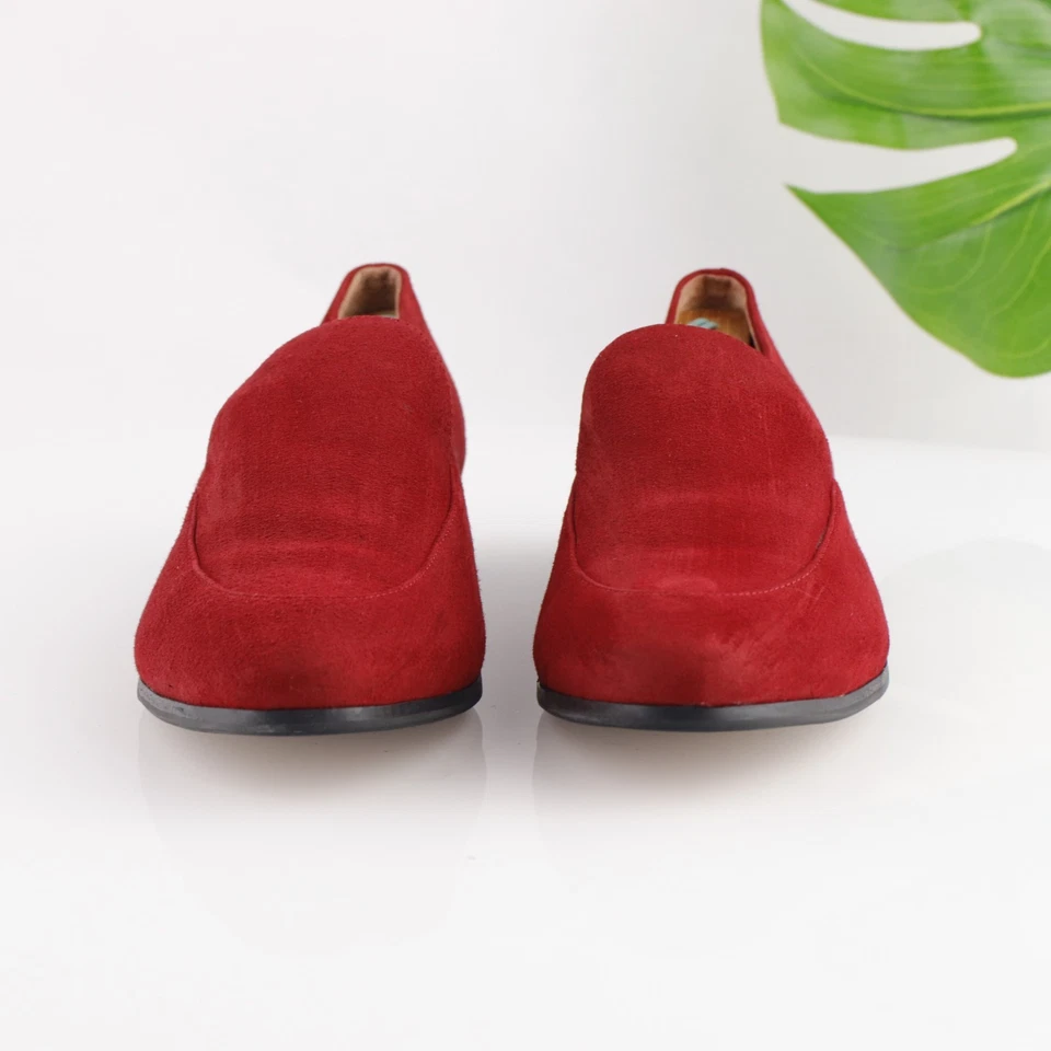 Mocasín para mujer J Jill Gabrielle talla 11 rojo gamuza plano sin cordones Foto 2 de 4