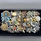 Vintage Repair Harvest Repurpose Costume Jewelry Lot Rhinestone Brooch Earrings