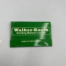 Vintage Walker Kurth Building Material Centers Store Matchbook Texas Advertising