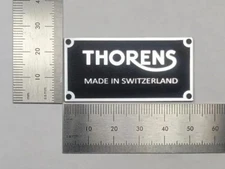 Thorens Made in Switzerland Turntable Name Plate Logo Emblem Custom Made