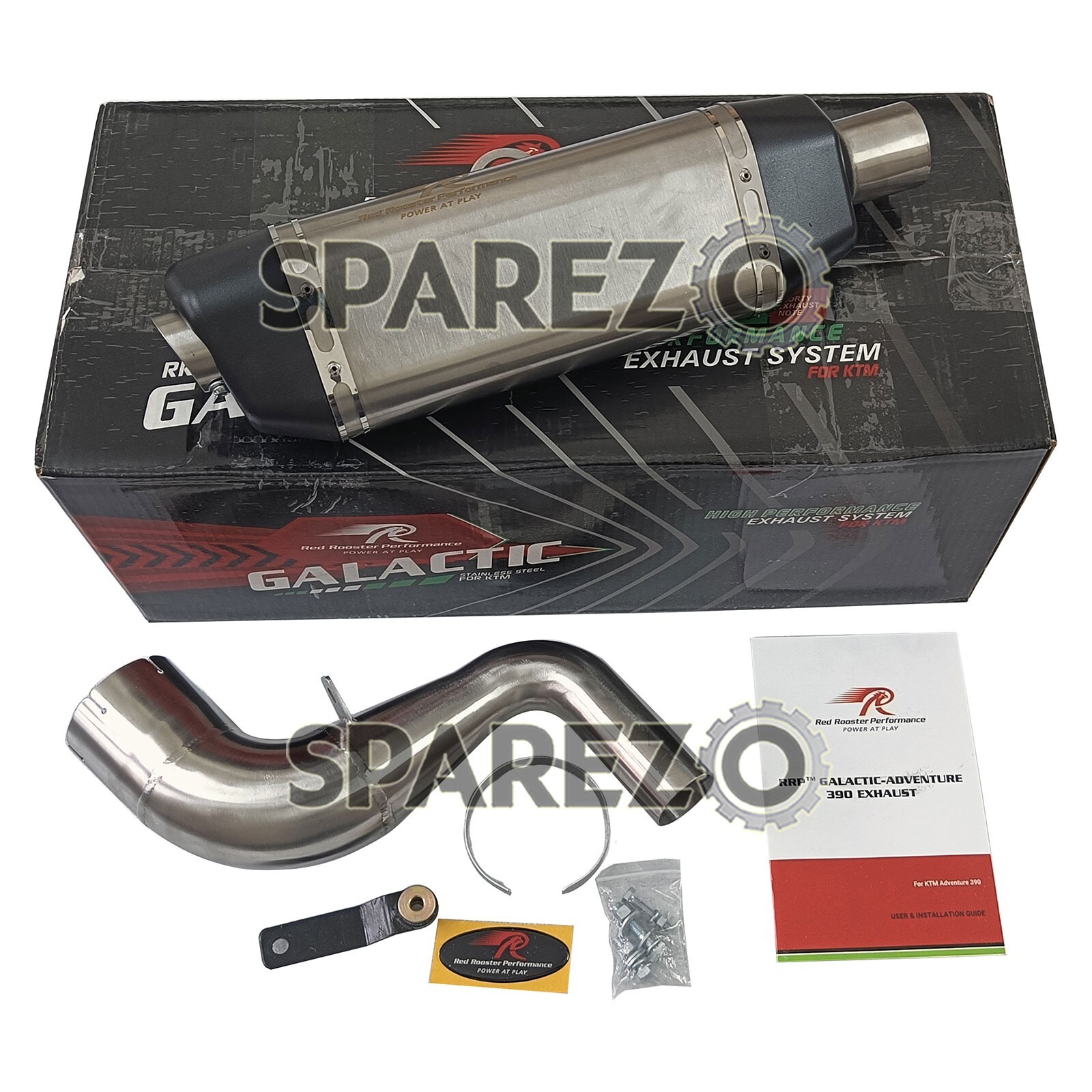 Fit for KTM Adventure 390 "Red Rooster Exhaust Silencer with Bend Pipe