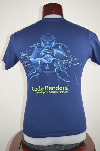 Intel Software T-Shirt Mens Blue Code Benders Develop To Higher Power S - Picture 5 of 10