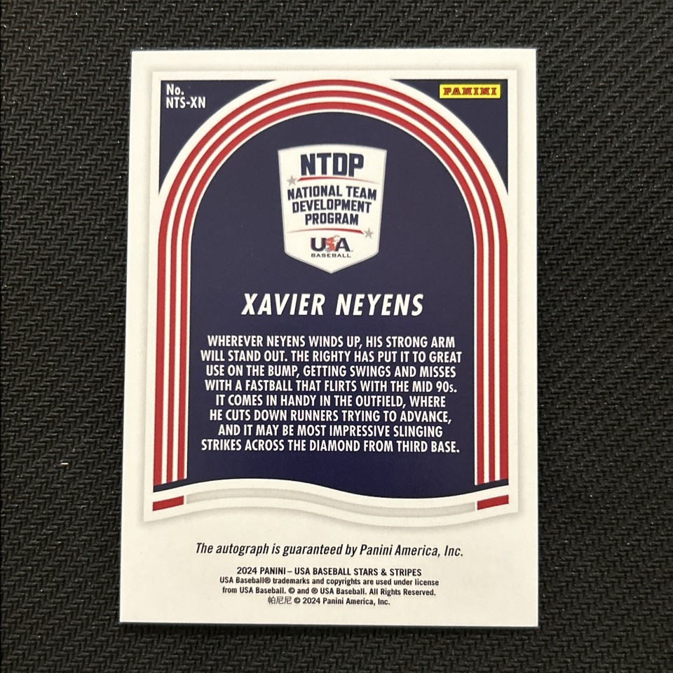 2024 Panini USA Stars & Stripes PROSPECT ROOKIE AUTO Xavier Neyens eBay