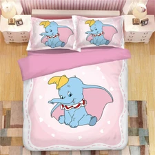 Dumbo Pink Single King Single Double Queen King Bed Quilt Doona Duvet Cover Set
