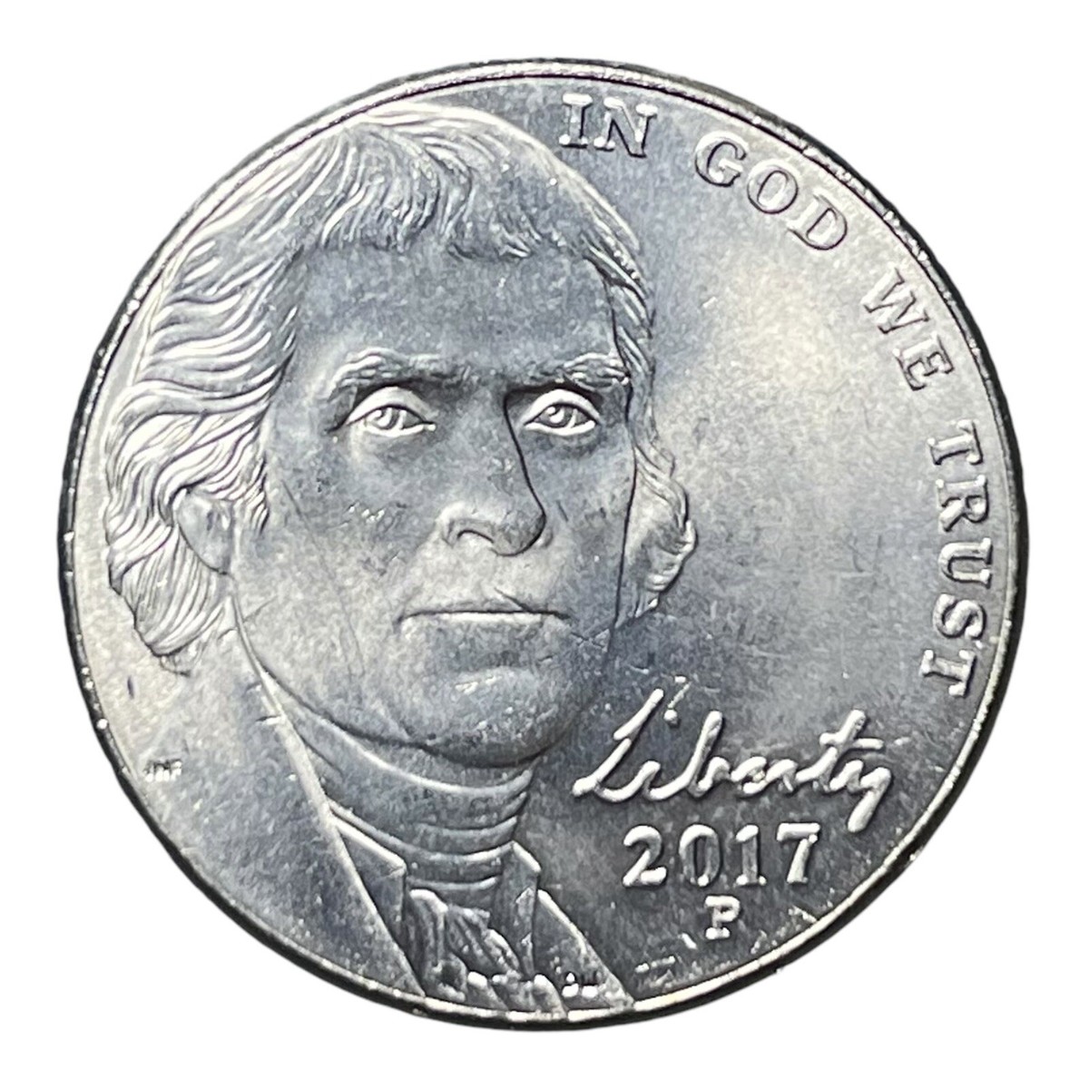 2017 P Jefferson Nickel BU Full Steps Mint Error Rev Die Clash