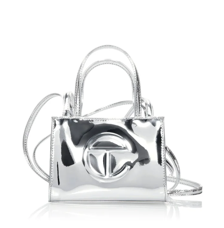 セール中!送料関税込み Telfar Shopping Bag Small Silver Telfar Small Shopping Bag - Mirror | eBay