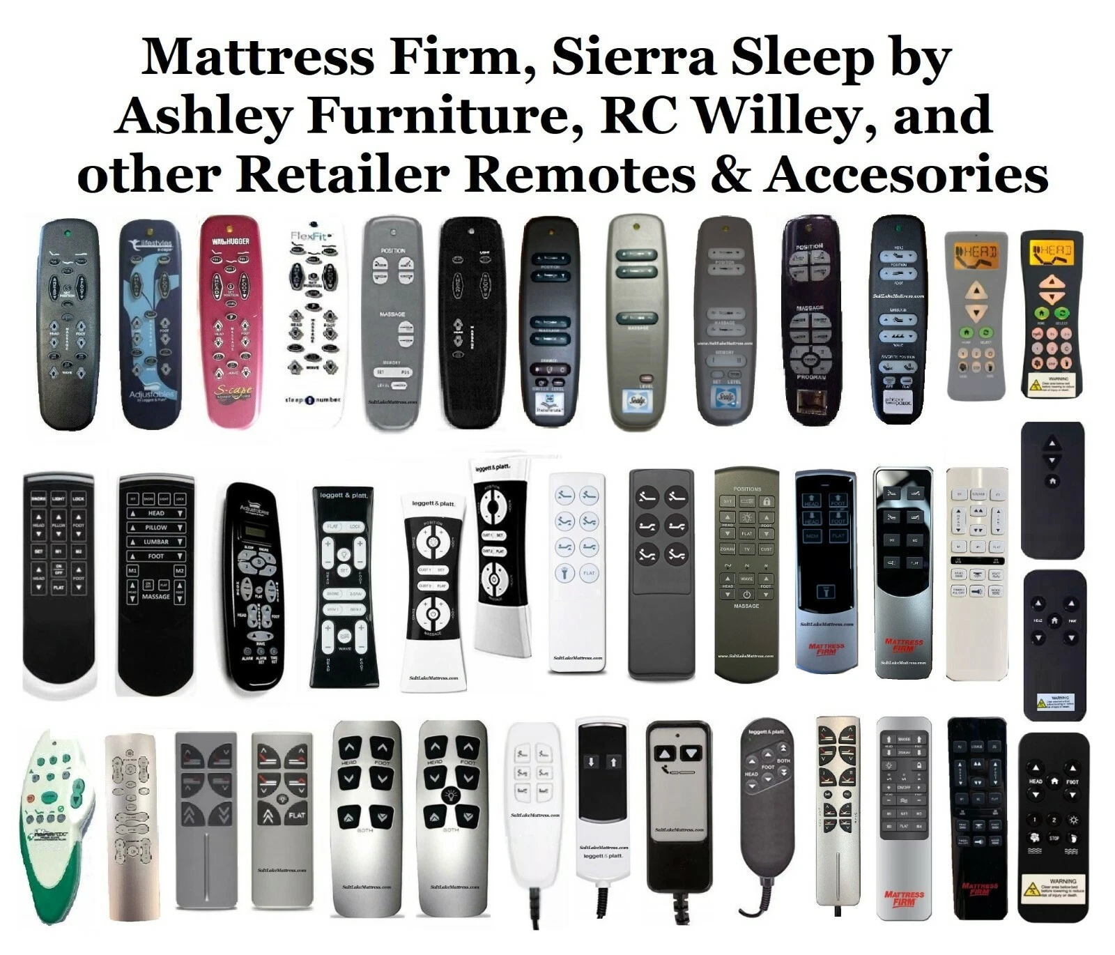 Mattress Firm, Ashley, Furniture Row, and Other Brand Replacement Bed Remotes
Opens in a new window
