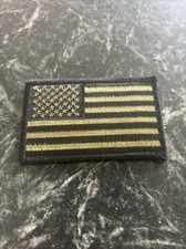Subdued American Flag Iron On Patch 3.5  Blac...