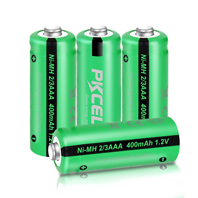 2-20PCS 1.2v Rechargeable Batteries 2/3AAA Size 400mAh Nimh Battery Button Top
