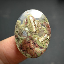 Scenic Moss Agate Cabochon 24x18x5mm High Quality 16.5 ct