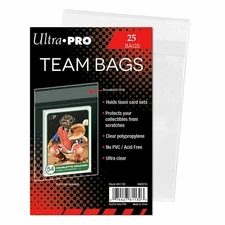 25 Ultra Pro Team Bags Resealable Strip  Loose Poly Bags FREE SHIPPING