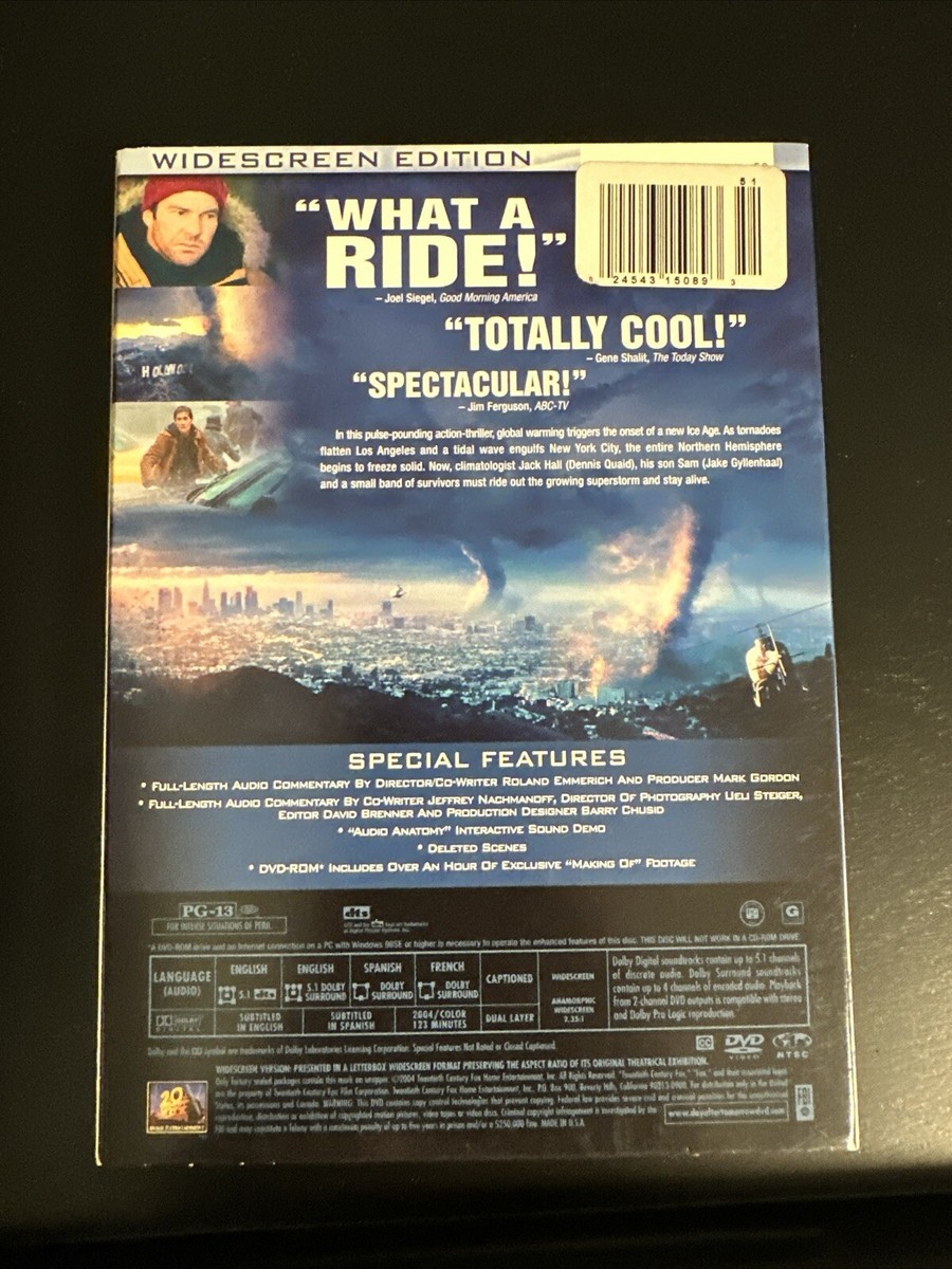 The Day After Tomorrow DVD, Widescreen, PG-13, Jake Gyllenhaal