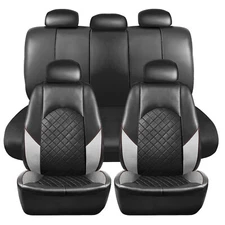 For Honda Pilot Leather Car Seat Covers 5-Seats Front Rear Cushion Full Set Mat