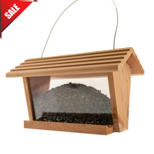 Pennington Red Cedar Nature's Friend Hopper Wild Bird Feeder, 3 lb Seed Capacity