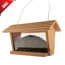 Pennington Red Cedar Nature's Friend Hopper Wild Bird Feeder, 3 lb Seed Capacity