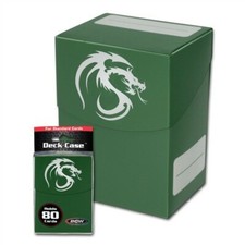 BCW Green Plastic Deck Case - Holds 80 Collectible Gaming Cards per box